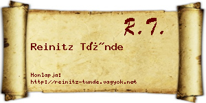 Reinitz Tünde névjegykártya